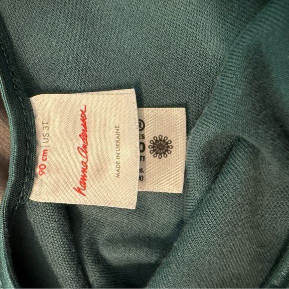 Hanna Andersson Green Velvet Kids Dress 3T - Picture 3 of 3